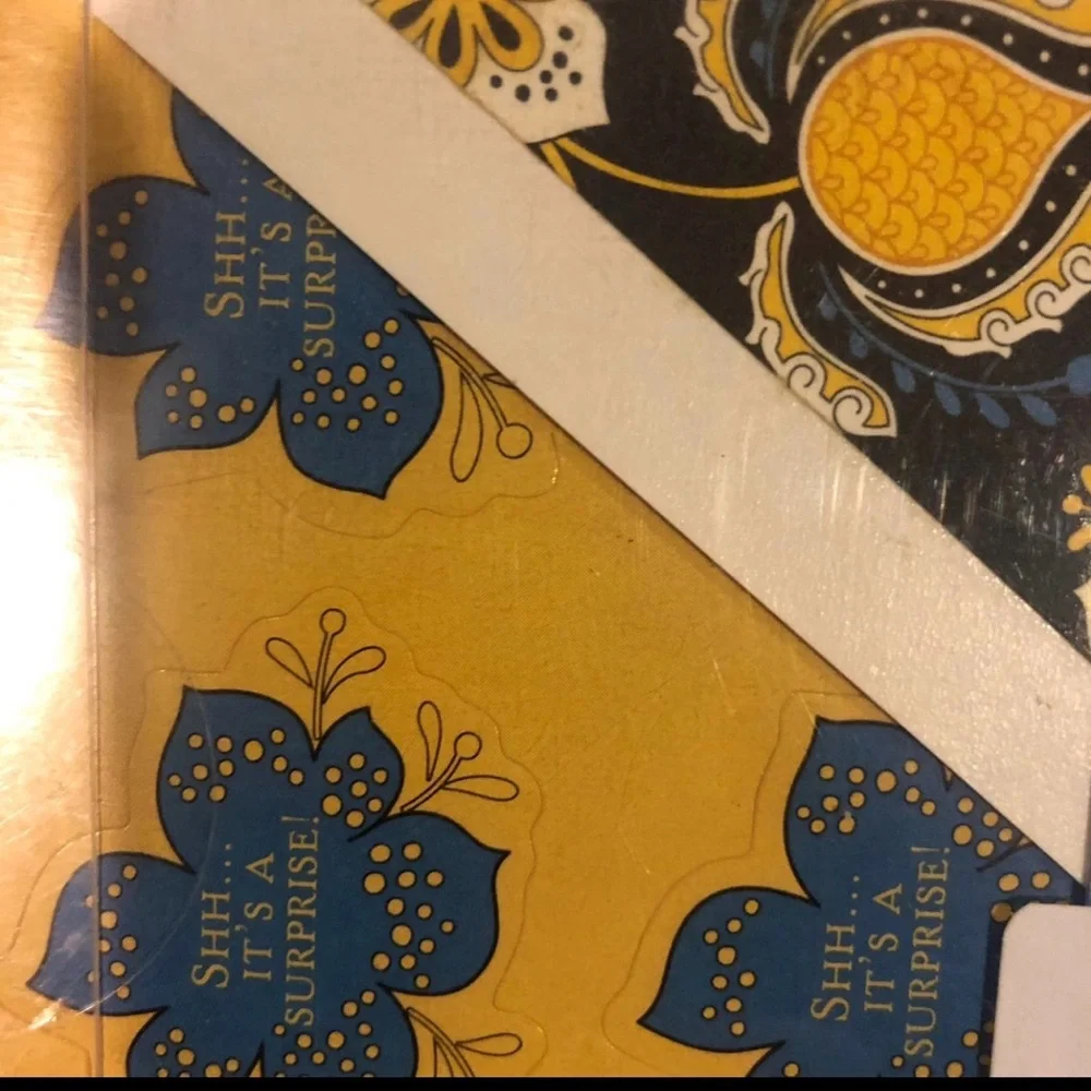 Vera Bradley Yellow & Navy Floral Fill-In Invitations surprise